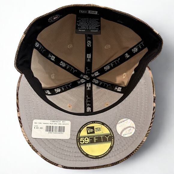 New York Yankees '08 All Star Game New Era 59FIFTY Camo Corduroy Fitted Hat Sz 8 - Picture 9 of 11